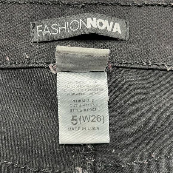 Fashion Nova High Rise Distressed Skinny Jeans Black Size 26 - Picture 5 of 5